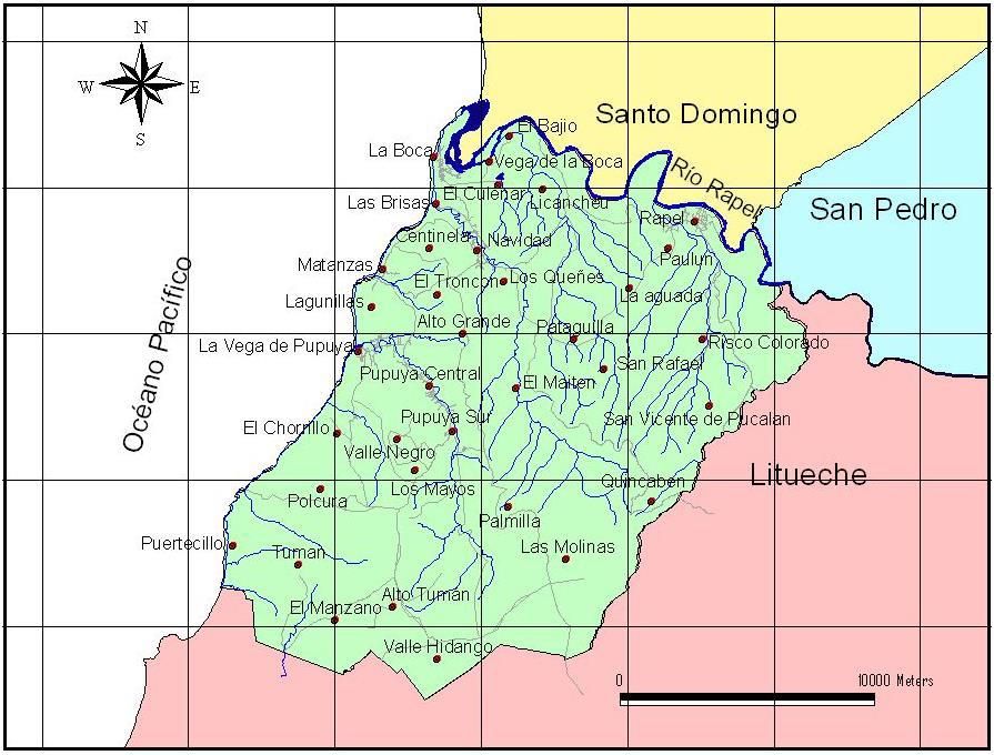 Mapa de la comuna de Navidad
